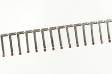 Load image into Gallery viewer, Sterling Silver Crawford Syn. Ruby Bar Fringe Collar Necklace 17&quot;