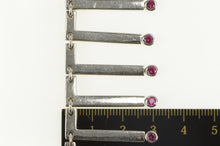 Load image into Gallery viewer, Sterling Silver Crawford Syn. Ruby Bar Fringe Collar Necklace 17&quot;