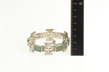 Load image into Gallery viewer, Sterling Silver Bloodstone Ornate Taxco Miguel Melendez Bracelet 7.25&quot;
