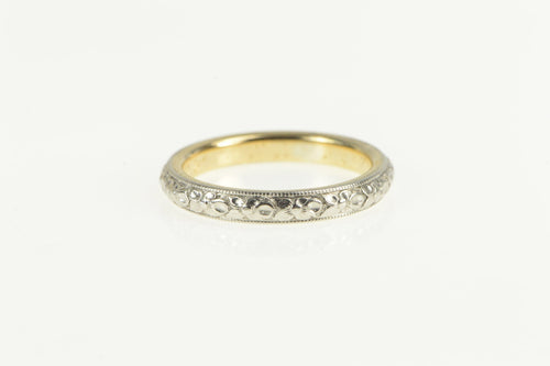14K 2.8mm Art Deco Orange Blossom Wedding Band Ring White Gold