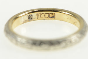 14K 2.8mm Art Deco Orange Blossom Wedding Band Ring White Gold
