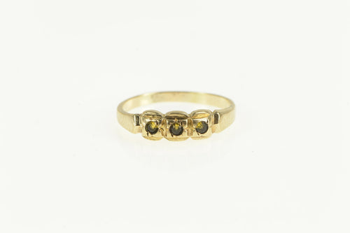 10K Victorian Ornate Rhinestone Inset Child's Baby Ring Yellow Gold