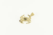Load image into Gallery viewer, 14K Diamond Cut Crab Beach Motif Animal Charm/Pendant Yellow Gold