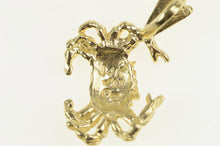 Load image into Gallery viewer, 14K Diamond Cut Crab Beach Motif Animal Charm/Pendant Yellow Gold