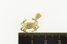 Load image into Gallery viewer, 14K Diamond Cut Crab Beach Motif Animal Charm/Pendant Yellow Gold