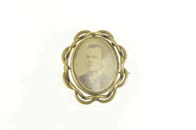 Load image into Gallery viewer, Gold Filled Victorian Mourning Photo Locket Fabric Case Pin/Brooch