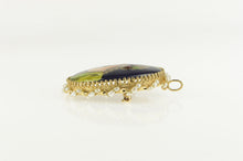 Load image into Gallery viewer, 14K French Ceramic Painted Lady Seed Pearl Pin/Brooch Yellow Gold