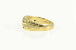 10K Diamond Black Onyx Men's Retro Statement Ring Yellow Gold
