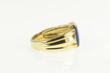 Load image into Gallery viewer, 14K 1960&#39;s Syn Sapphire Diamond Accent Men&#39;s Ring Yellow Gold