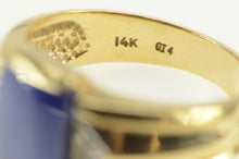 Load image into Gallery viewer, 14K 1960&#39;s Syn Sapphire Diamond Accent Men&#39;s Ring Yellow Gold