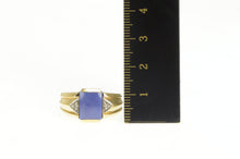 Load image into Gallery viewer, 14K 1960&#39;s Syn Sapphire Diamond Accent Men&#39;s Ring Yellow Gold