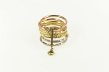Load image into Gallery viewer, 14K Tri Tone Stacked Multi-Band Fashion Statement Ring Yellow Gold