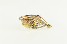 Load image into Gallery viewer, 14K Tri Tone Stacked Multi-Band Fashion Statement Ring Yellow Gold