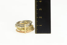 Load image into Gallery viewer, 14K Tri Tone Stacked Multi-Band Fashion Statement Ring Yellow Gold