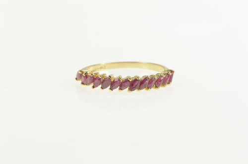 14K Marquise Ruby Stackable Wedding Band Ring Yellow Gold
