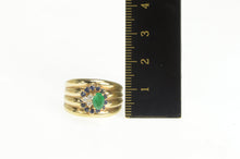 Load image into Gallery viewer, 10K 1.26 Ctw Emerald Diamond Sapphire Halo Unique Ring Yellow Gold