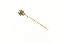 Load image into Gallery viewer, 14K Victorian Diamond Flower Purple Pansy Stick Pin Yellow Gold