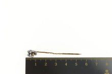 Load image into Gallery viewer, 14K Victorian Diamond Flower Purple Pansy Stick Pin Yellow Gold