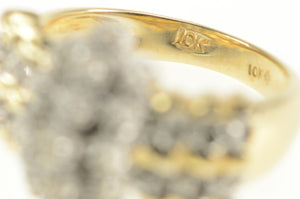 10K Classic Diamond Cluster Fashion Statement Ring Yellow Gold
