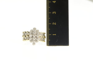 10K Classic Diamond Cluster Fashion Statement Ring Yellow Gold