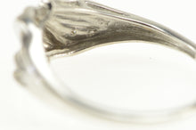 Load image into Gallery viewer, 10K Classic Wavy Diamond Curvy Statement Band Ring White Gold