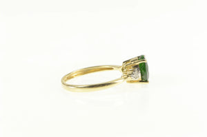 14K Round Moldavite Diamond Cluster Statement Ring Yellow Gold