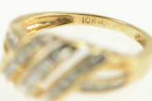 Load image into Gallery viewer, 10K 0.24 Ctw Wavy Classic Diamond Bypass Ring Yellow Gold