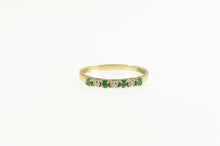 Load image into Gallery viewer, 14K Emerald Diamond Stackable Wedding Band Ring Yellow Gold