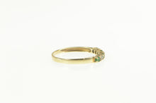Load image into Gallery viewer, 14K Emerald Diamond Stackable Wedding Band Ring Yellow Gold