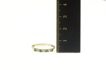 Load image into Gallery viewer, 14K Emerald Diamond Stackable Wedding Band Ring Yellow Gold