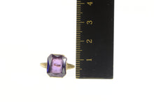 Load image into Gallery viewer, 10K Art Deco Emerald Cut Amethyst Statement Ring Yellow Gold
