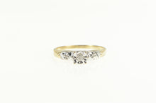 Load image into Gallery viewer, 10K 1940&#39;s Diamond Three Stone Engagement Ring Yellow Gold