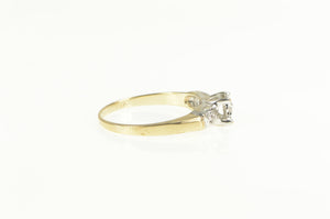 10K 1940's Diamond Three Stone Engagement Ring Yellow Gold