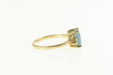 Load image into Gallery viewer, 14K Emerald Cut Blue Topaz Diamond Classic Ring Yellow Gold