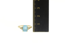 Load image into Gallery viewer, 14K Emerald Cut Blue Topaz Diamond Classic Ring Yellow Gold
