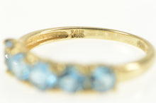 Load image into Gallery viewer, 14K Five Stone Blue Topaz Retro Statement Ring Yellow Gold