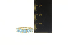 Load image into Gallery viewer, 14K Five Stone Blue Topaz Retro Statement Ring Yellow Gold