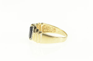 14K Marquise Sapphire Diamond Engagement Ring Yellow Gold