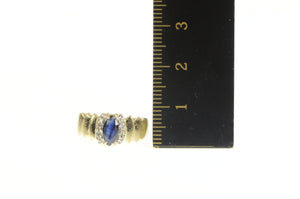 14K Marquise Sapphire Diamond Engagement Ring Yellow Gold