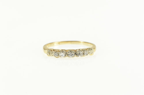 14K 1940's Classic Diamond Wedding Band Ring Yellow Gold