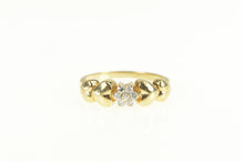 Load image into Gallery viewer, 14K Flower Diamond Cluster Heart Love Promise Ring Yellow Gold