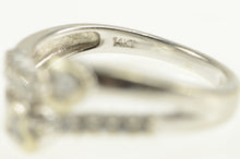 Load image into Gallery viewer, 14K 0.18 Ctw Diamond Heart Accent Wavy Bypass Ring White Gold