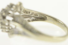 Load image into Gallery viewer, 10K Diamond Classic Wavy Cluster Statement Ring White Gold