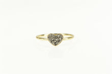 Load image into Gallery viewer, 14K Druzy Quartz Heart Love Symbol Stackable Ring Yellow Gold