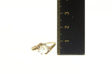 Load image into Gallery viewer, 10K Pearl Diamond Retro Scroll Filigree Bypass Ring Yellow Gold