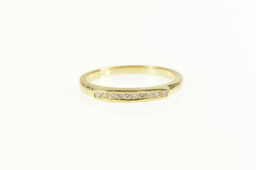 14K Classic Diamond Squared Wedding Band Ring Yellow Gold