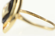 Load image into Gallery viewer, 10K Marquise Black Onyx Diamond Accent Statement Ring Yellow Gold
