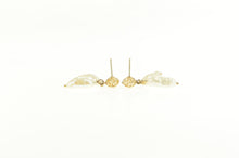 Load image into Gallery viewer, 14K Baroque Pearl Dangle Filigree Ball Stud Earrings Yellow Gold