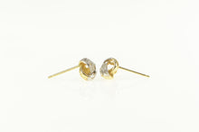 Load image into Gallery viewer, 14K Classic Diamond Accent Knot Twist Stud Earrings Yellow Gold