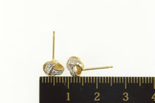 Load image into Gallery viewer, 14K Classic Diamond Accent Knot Twist Stud Earrings Yellow Gold